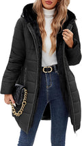 Women's Winter Fleece Lined Down Jacket - Warm Windproof Ski Coat