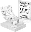 Thermal Printer Paper 8.5 x 11 Continuous Sheets - Clear, Flat Prints