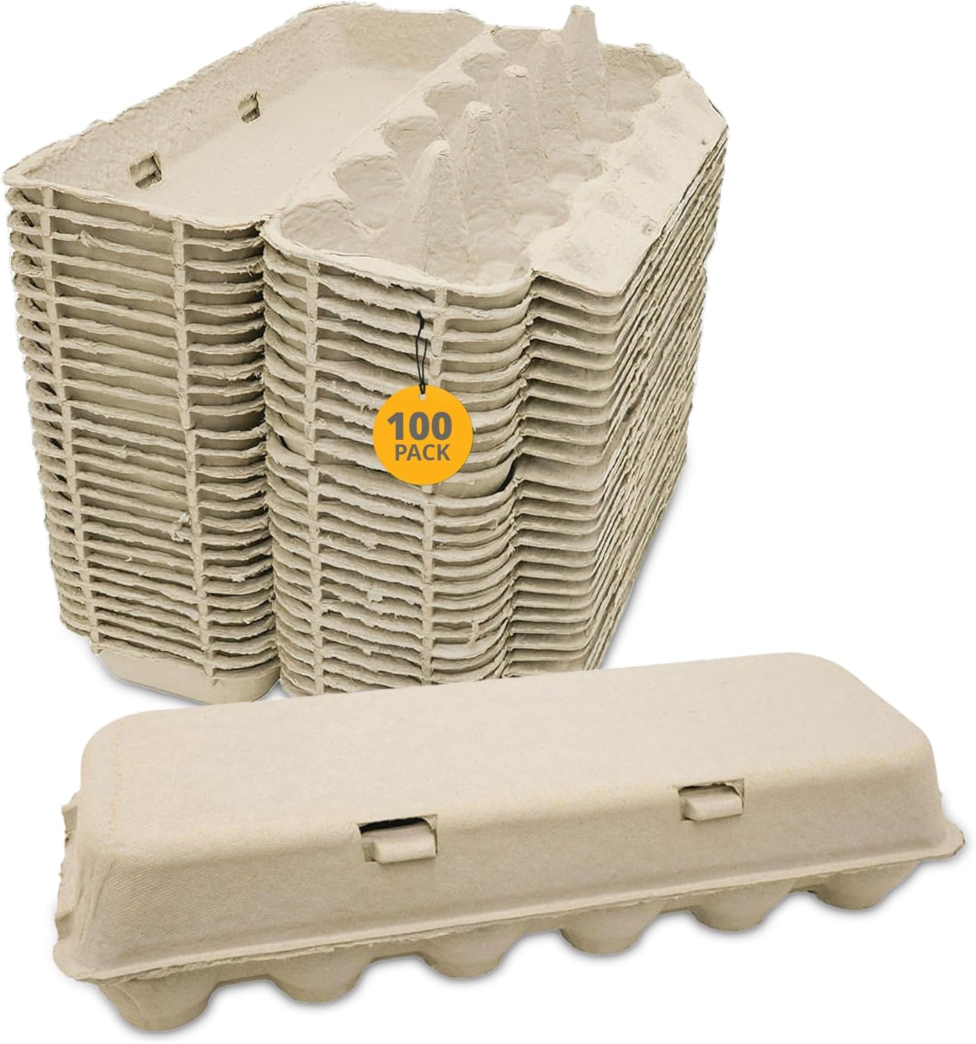 Large Blank Flat Top Chicken Egg Cartons for Customization 100 Pack