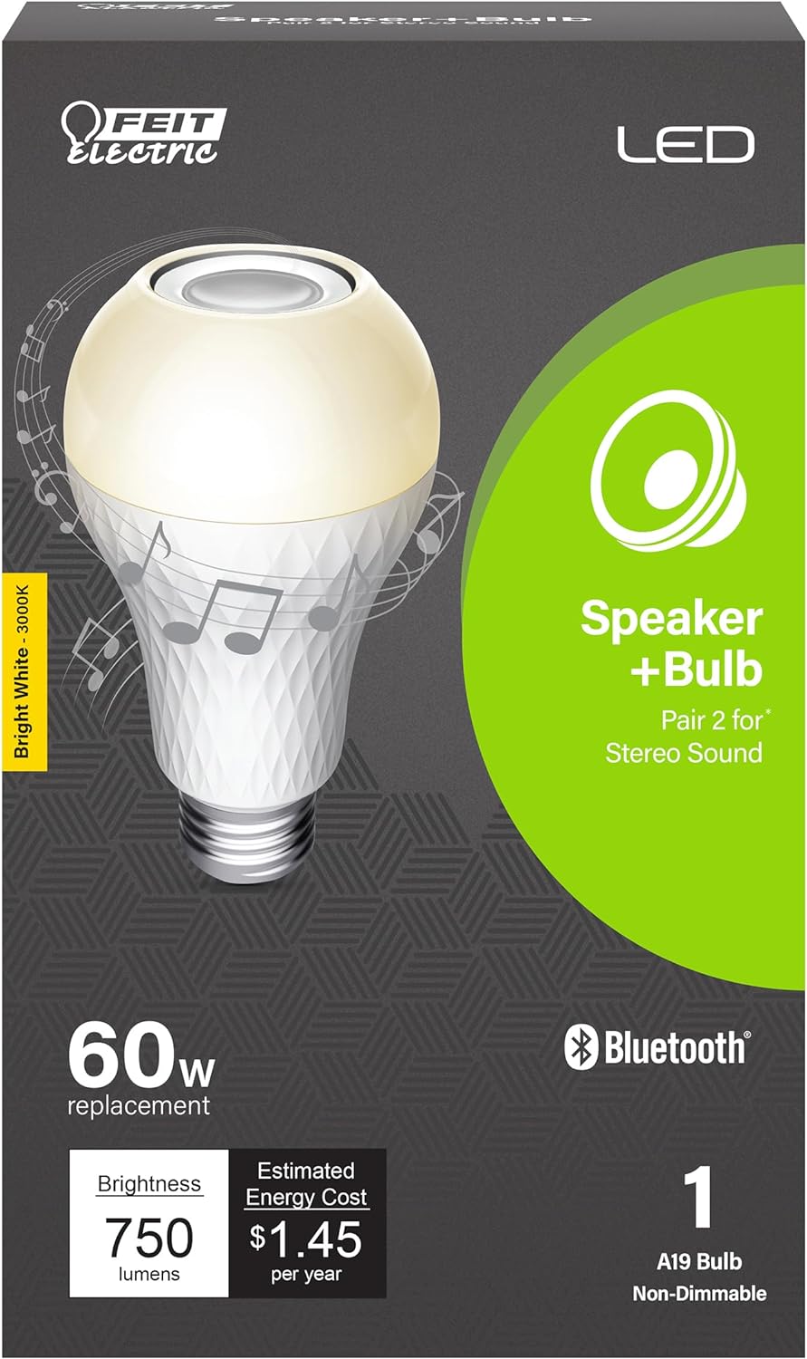 Feit Electric Smart LED Speaker Bulb - Bright Light & Music!
