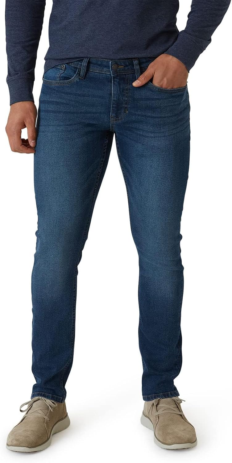 IZOD Men's Slim Fit Jeans - Breathable Cotton Durable Stretch