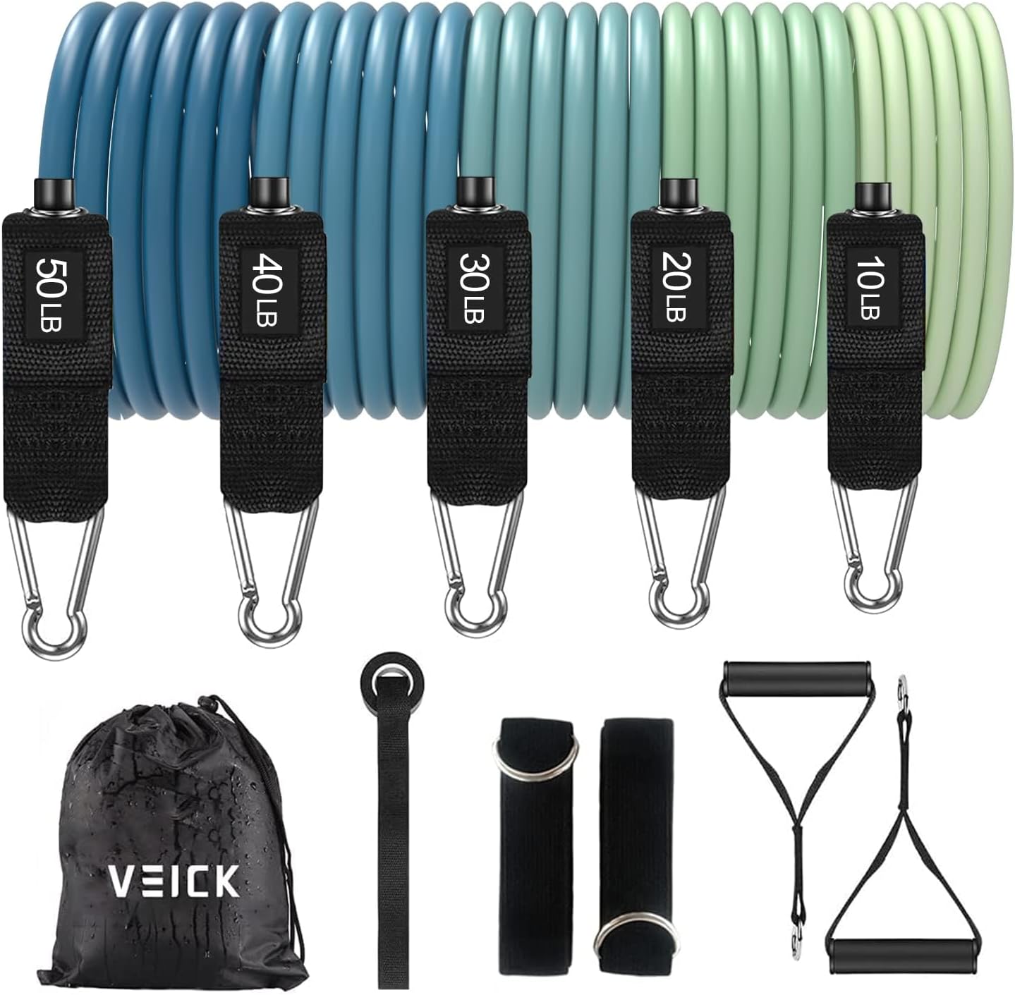 VEICK Resistance Bands with Handles: Full-Body Workout