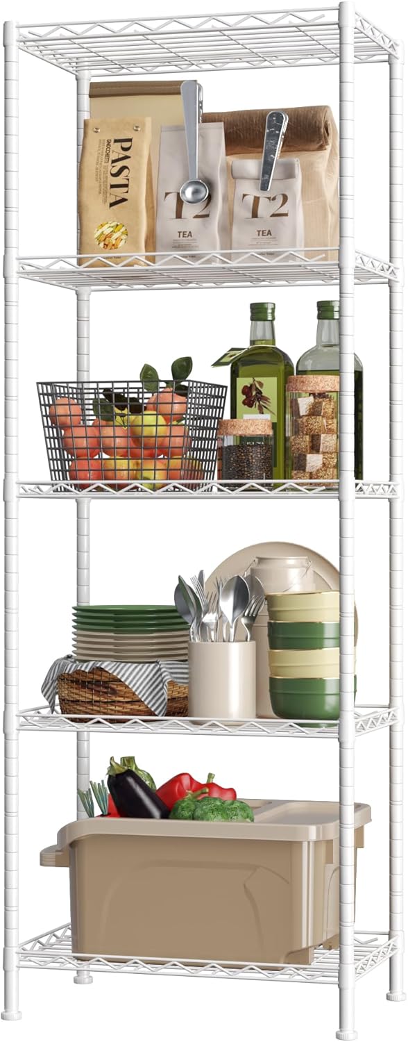 Adjustable Wire Shelving Unit for Kitchen and Closet Storage