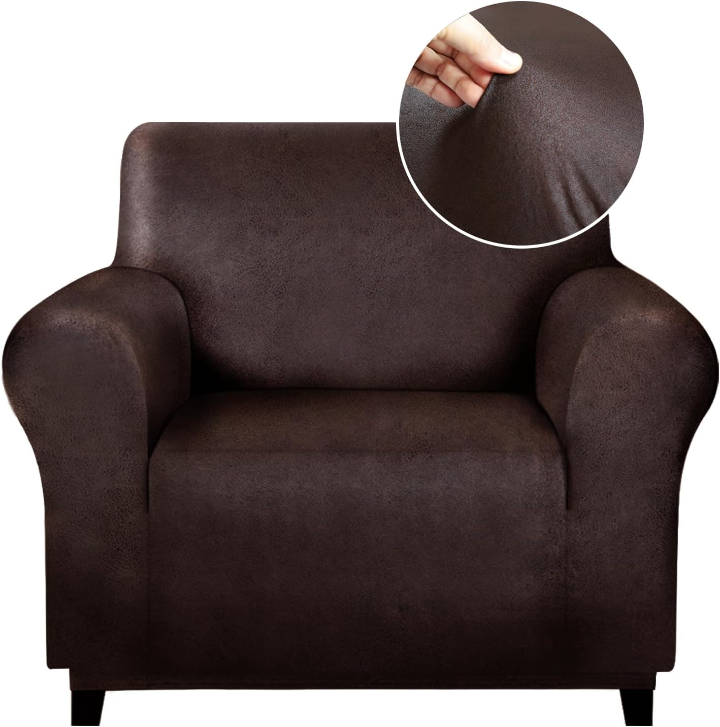 Molasofa Single Sofa Cover: Soft Leather-Like Armchair Slipcover