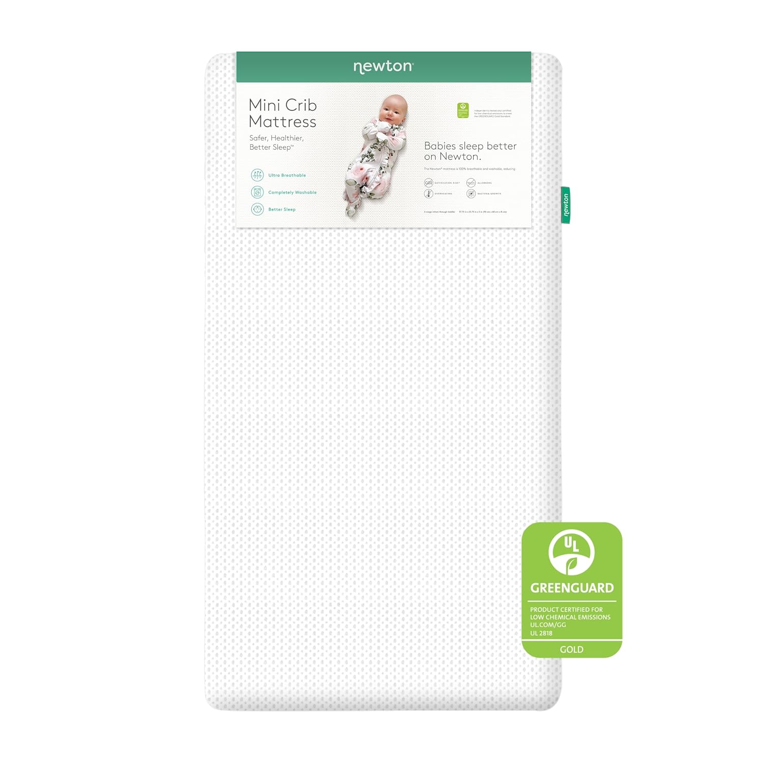 Newton Baby Mini Crib Mattress - Ultra-Breathable & Washable