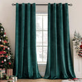 MIULEE Dark Green Velvet Blackout Curtains 96 in - Room Darkening