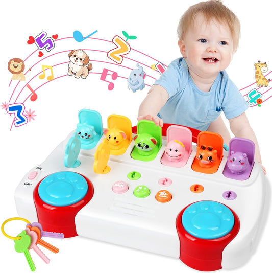 Musical Light-Up Pop Up Toy for 1-4 Year Olds - Red