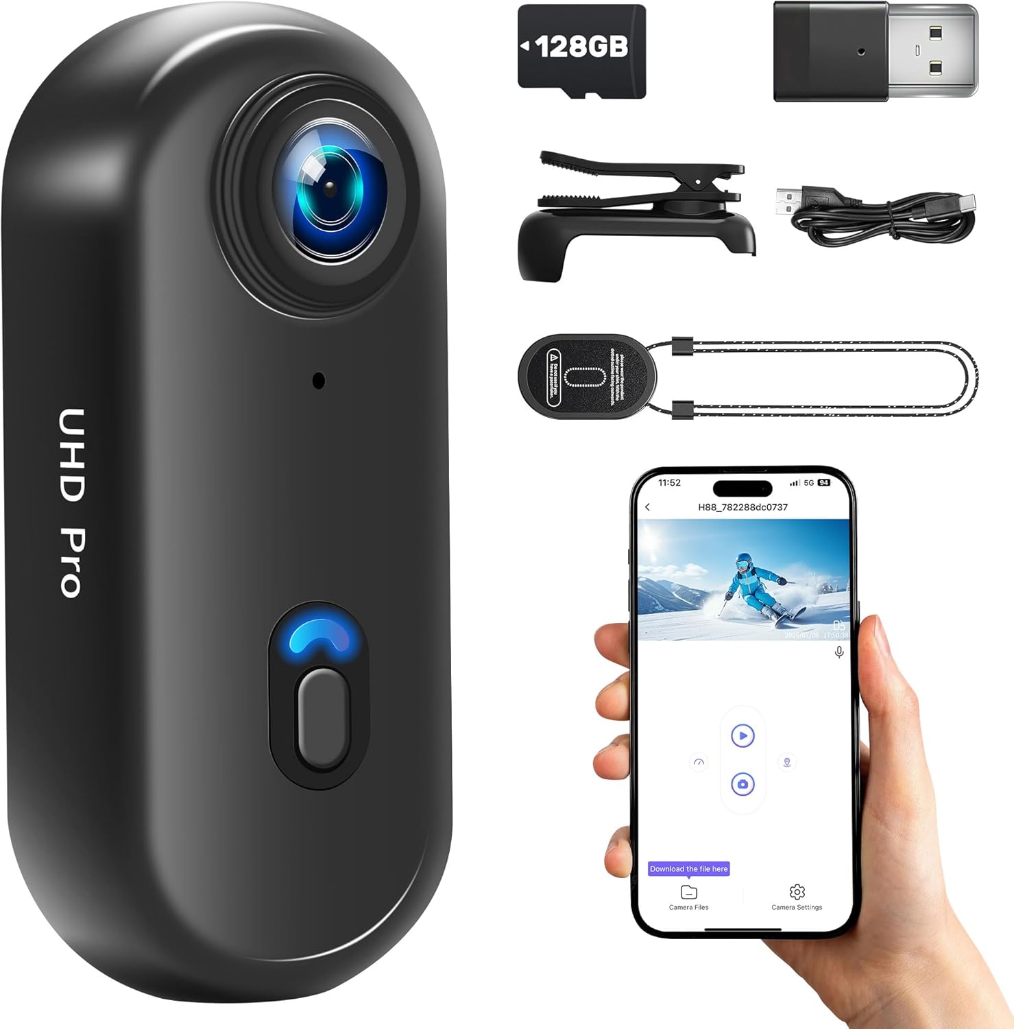 4K Sports Action Camera - Mini Body Cam for Hands-Free Recording