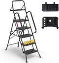 BONTEC 5-Step Ladder with Tool Tray and Anti-Slip Pedals