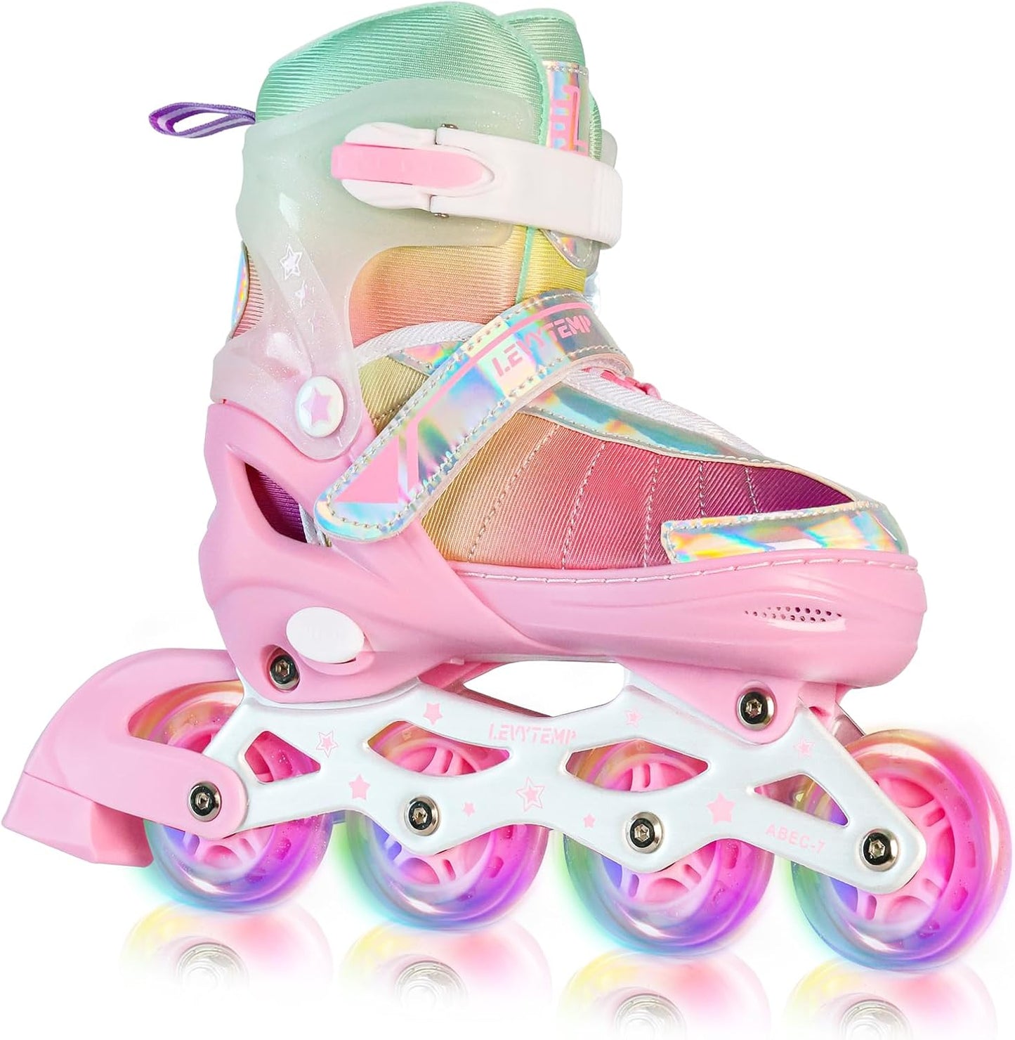 Kids Adjustable Inline Skates with Light Up Wheels for All Ages