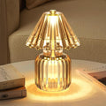 Small Battery Operated Lamp with Timer - Tiny Cordless Glass Table