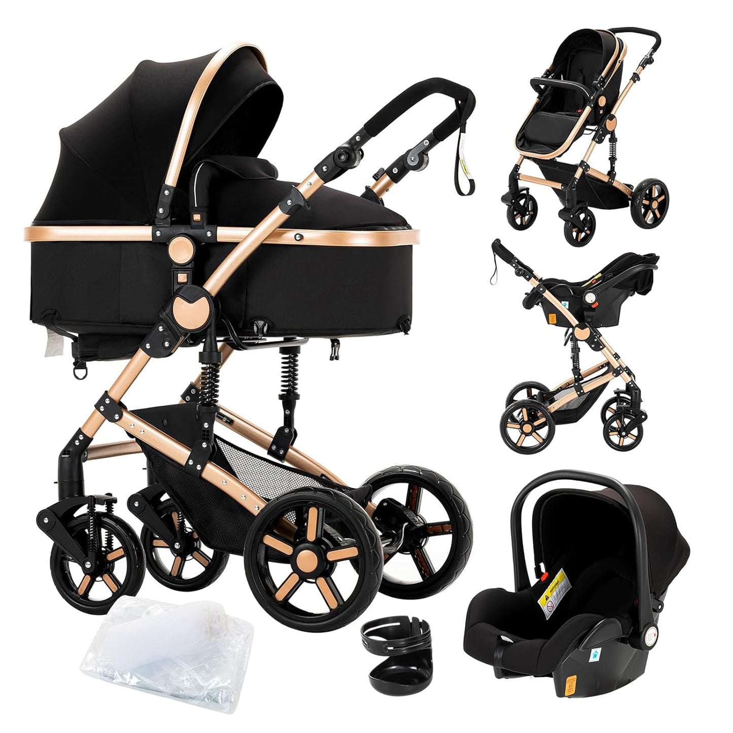 Suttonbebe 3 in 1 Baby Travel System Reversible Stroller