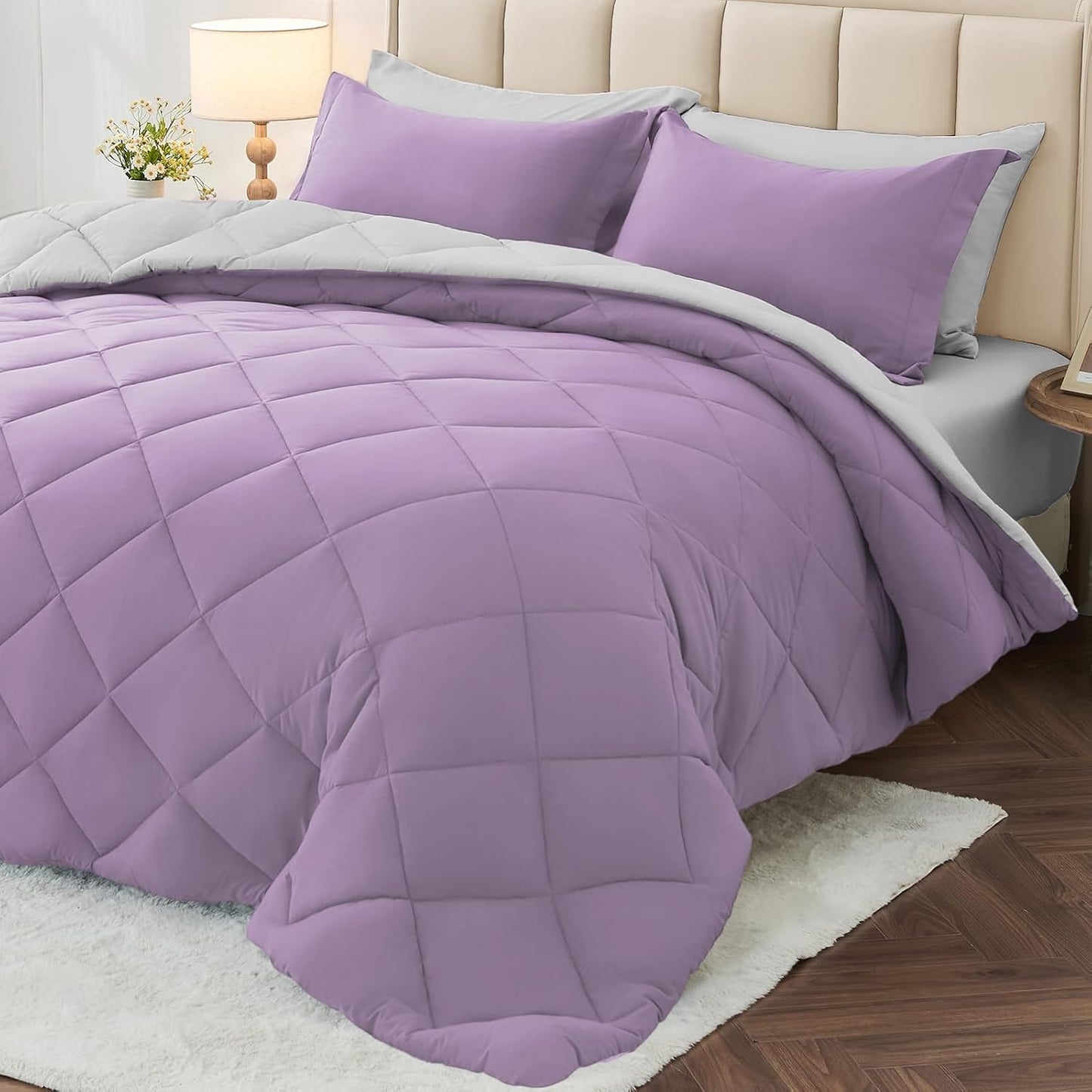MUXHOMO 7 Pieces King Comforter Set for Ultimate Comfort