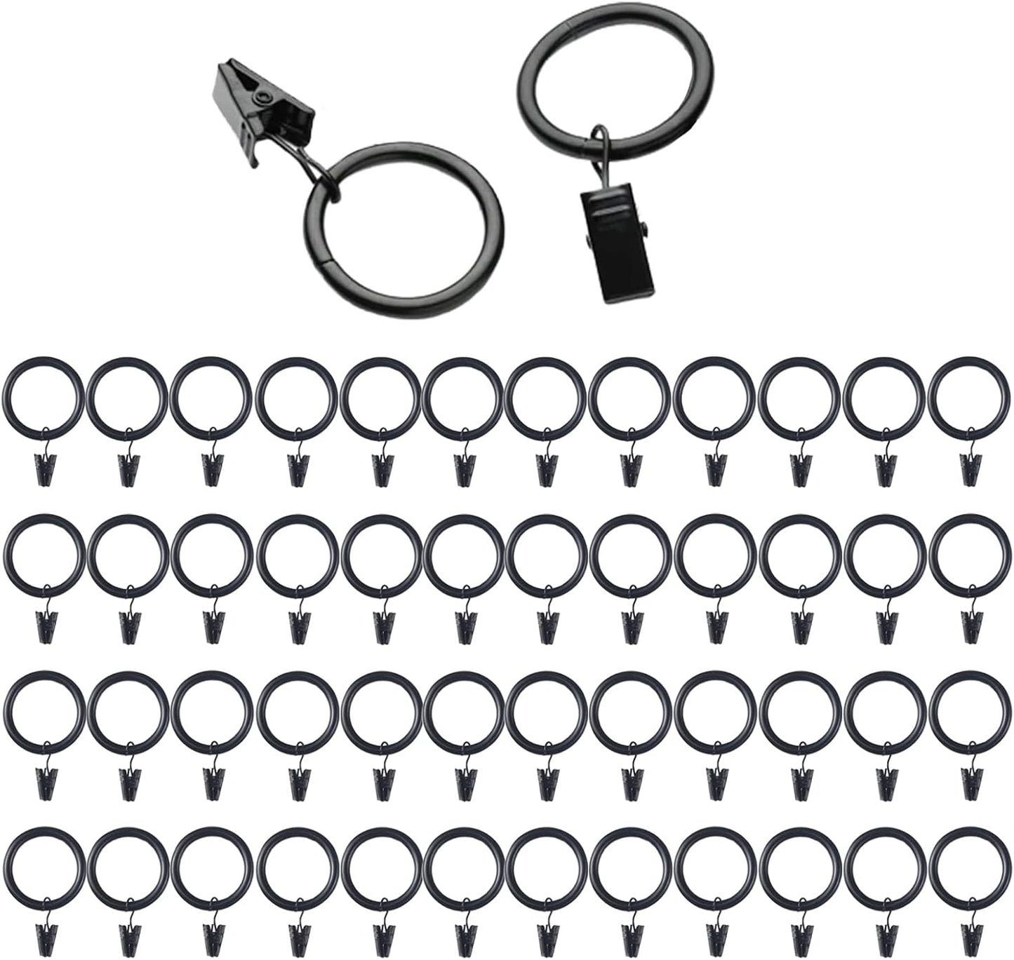 Black Metal Curtain Rings - Effortlessly Hang Decorations