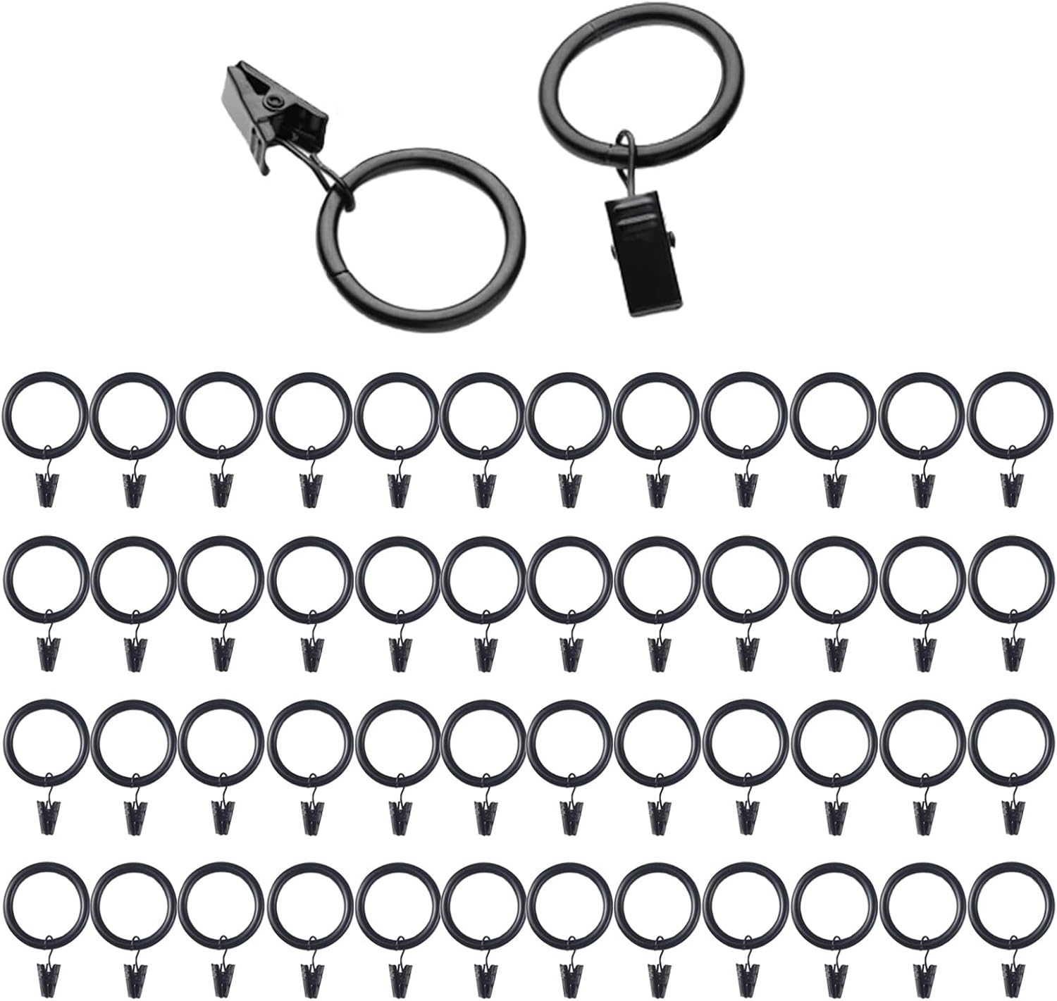 Black Metal Curtain Rings - Effortlessly Hang Decorations