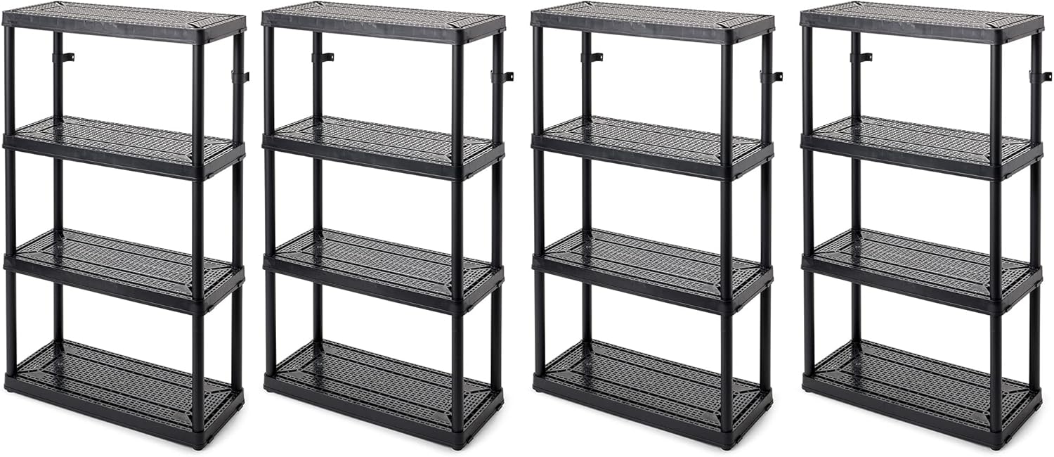 Gracious Living 4 Shelf Storage Unit for Home and Garage Use
