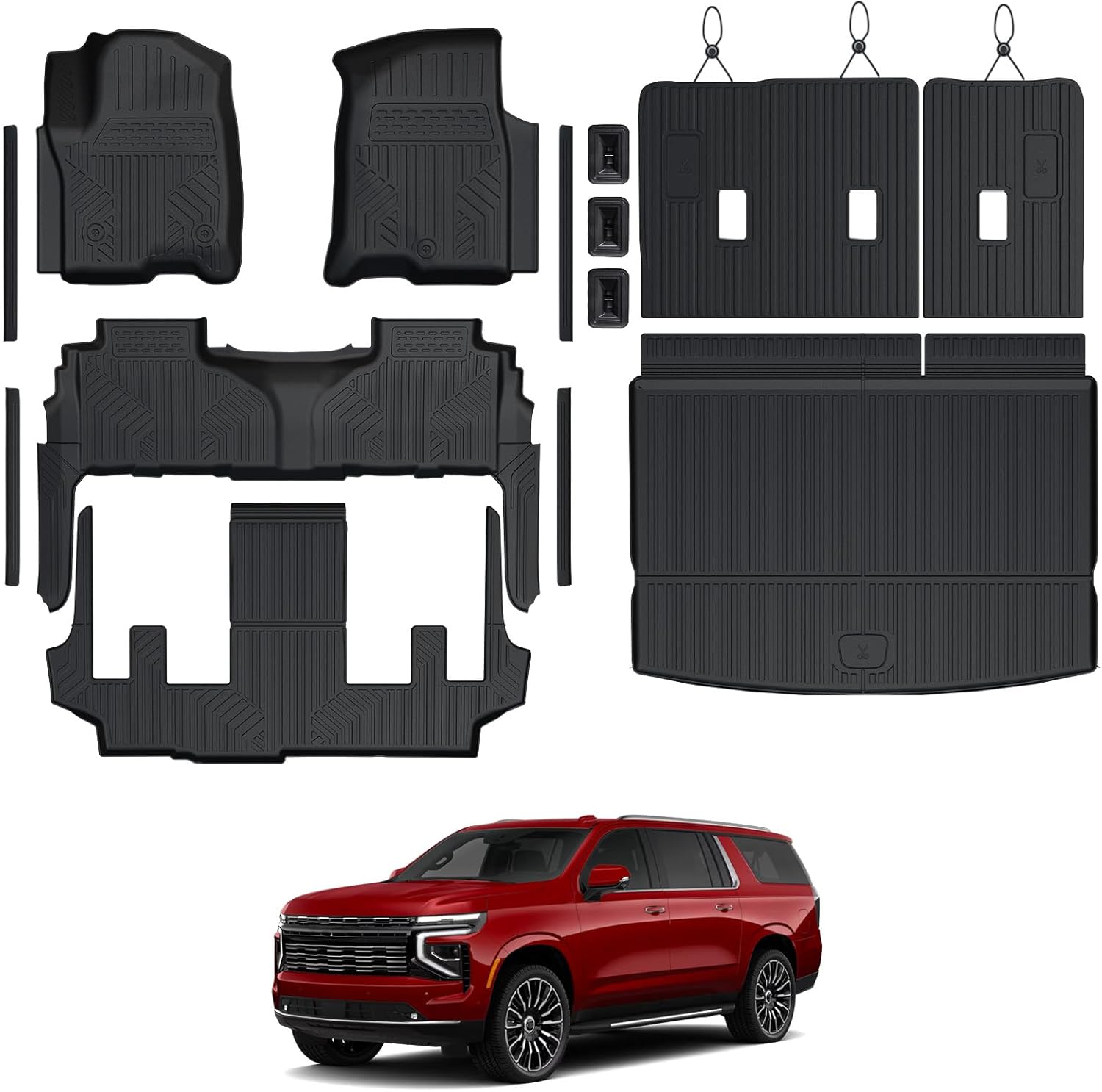 Custom Fit Floor Mats Set for 2021-2025 Chevy Suburban