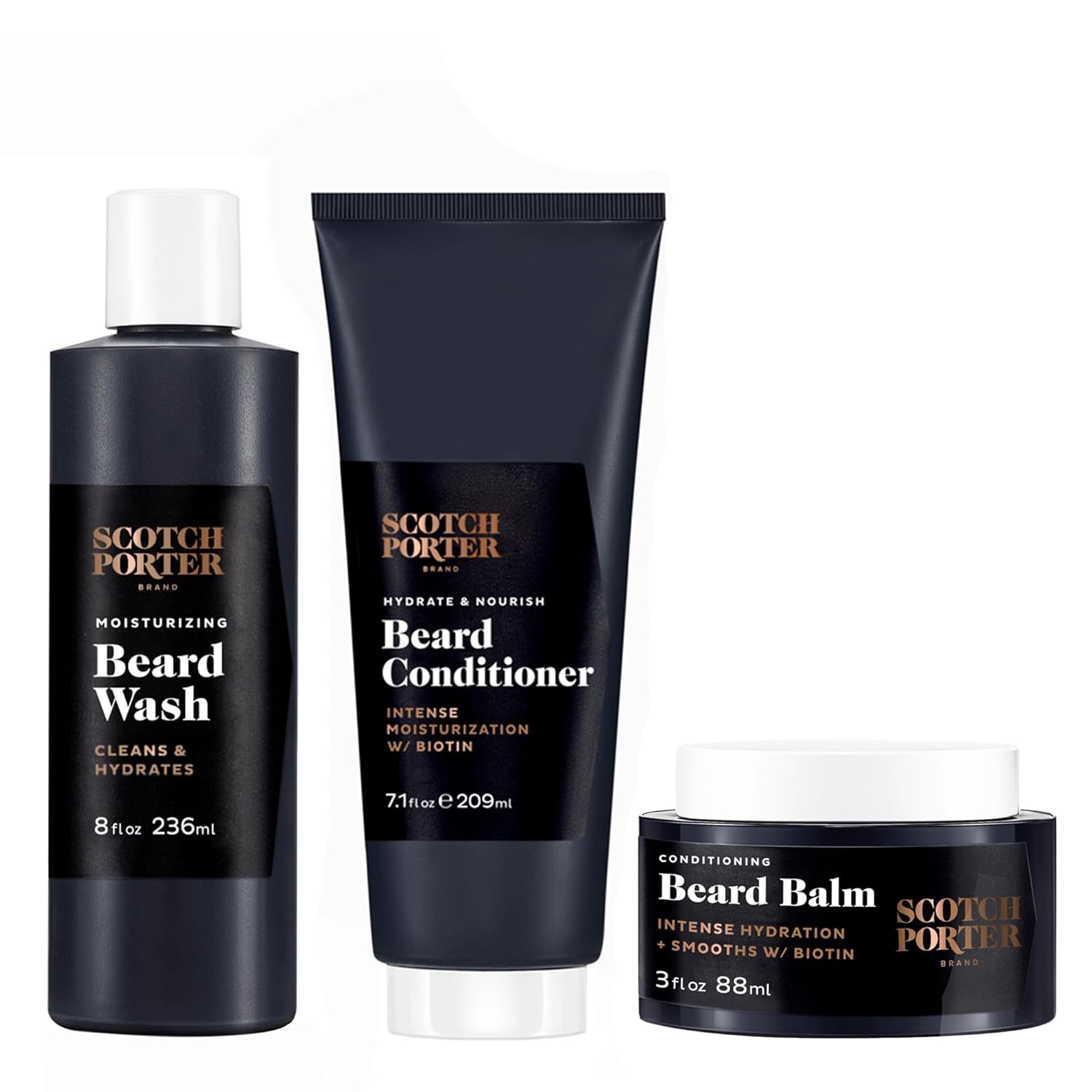 Scotch Porter Beard Wash, Conditioner & Balm for Growth