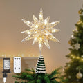 Christmas Star Tree Topper 3D Starburst Lighted Tree Topper - Warm