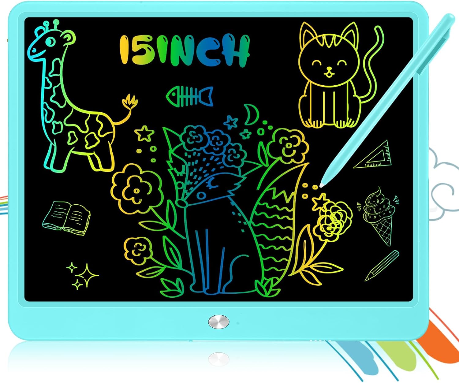 Decute 15in LCD Doodle Board for Kids - Reusable Drawing Pad, Educational Gift