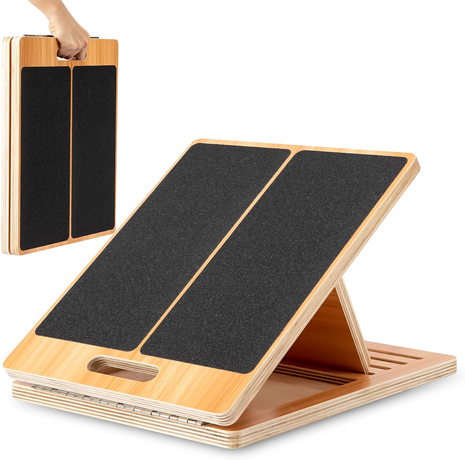 StrongTek 13 Wide Portable Wooden Slant Board for Stretching