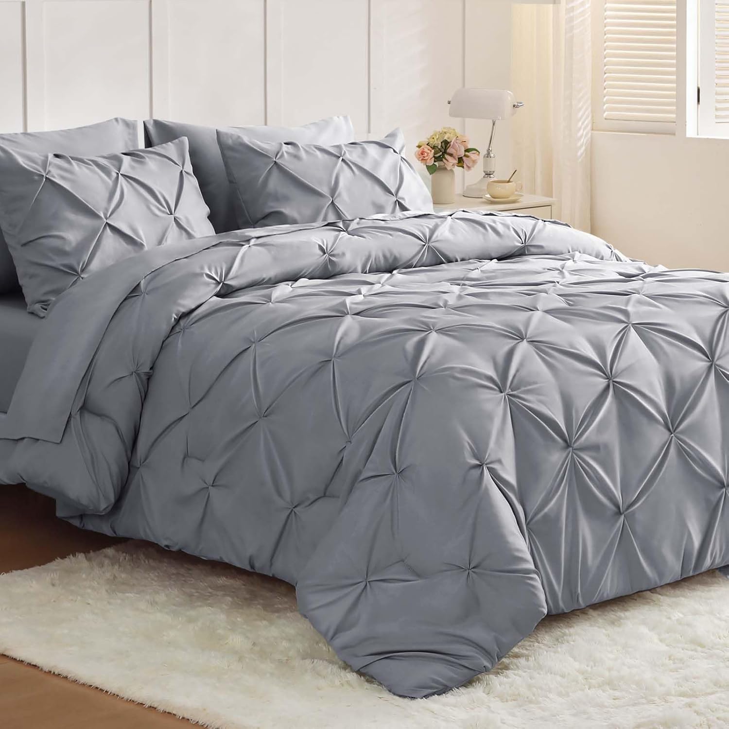 JOLLYVOGUE King Size Comforter Set 7 Pieces for All Seasons