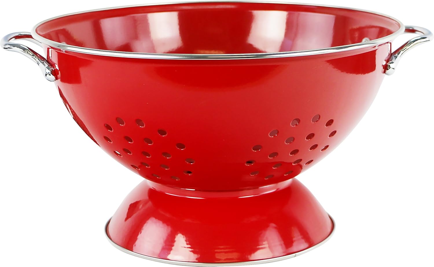 Calypso Basics 5 Quart Colander in Red for Kitchen Prep Needs