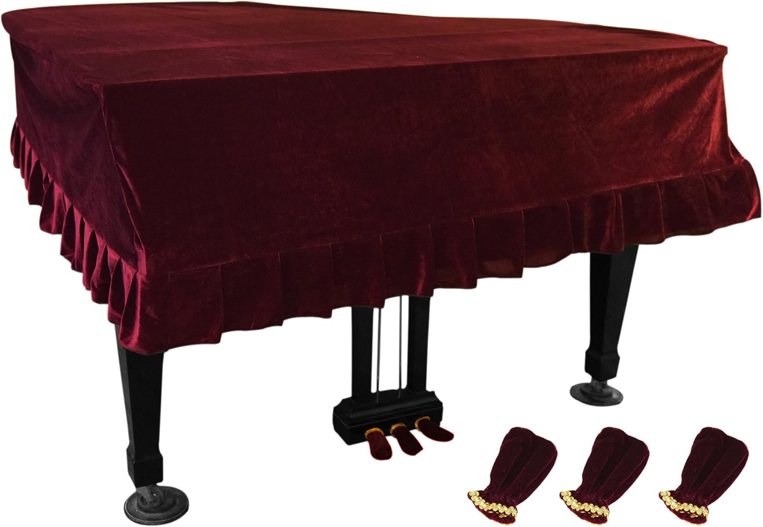 Grand Piano Cover Dustproof Washable Velvet Protective Cloth