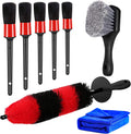 8pcs Car Wheel Brush Set for Tire and Rim Cleaning - Deep Reach Tool