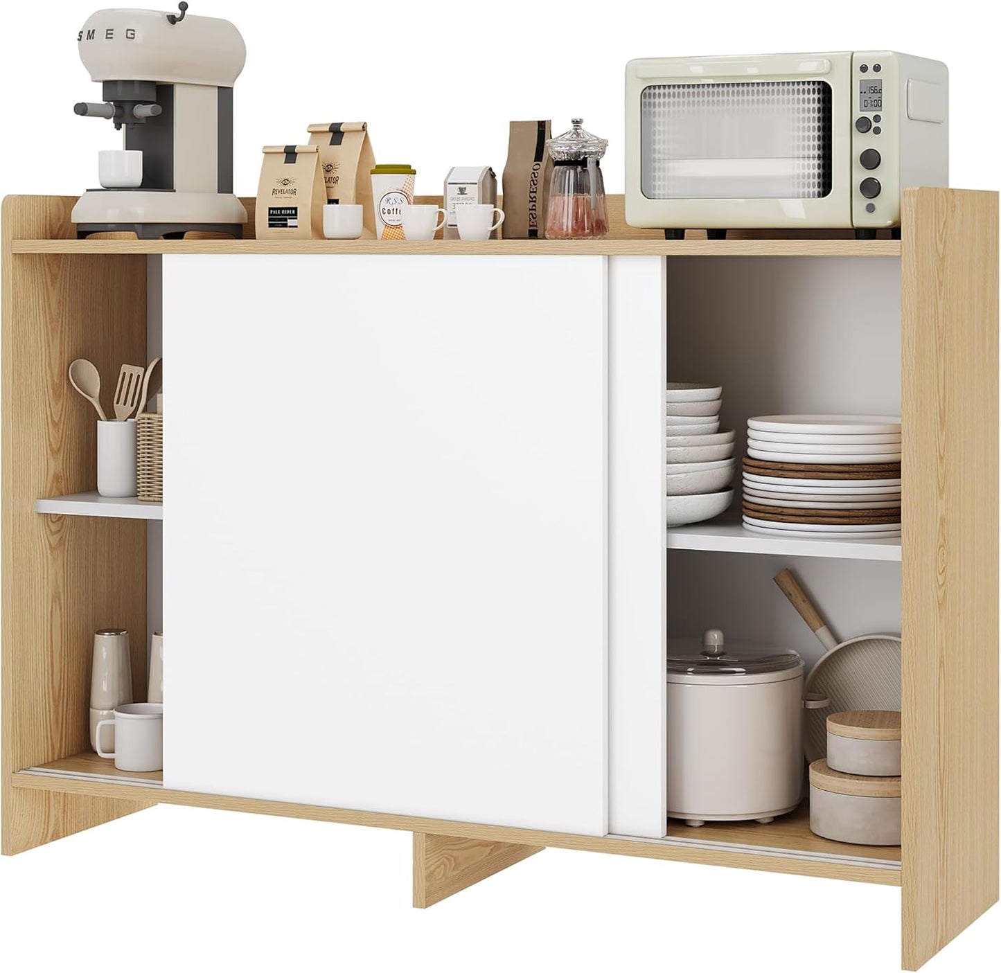 HIFIT Farmhouse Buffet Cabinet with Sliding Doors