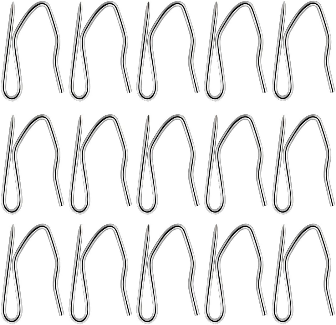 Rustproof Stainless Steel Curtain Hooks - Set of 58