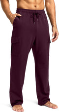 Pudolla Men's Cotton Sweatpants with Cargo Pockets - Comfortable