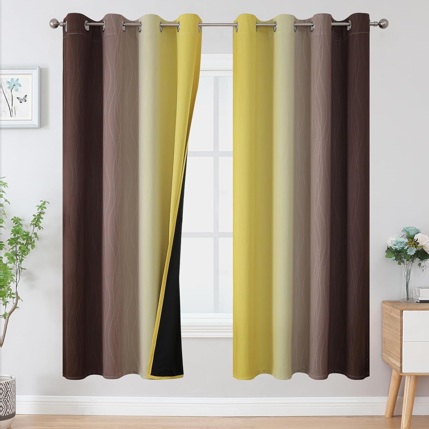 Ombre Blackout Curtains for Living Room and Bedroom by Estelar