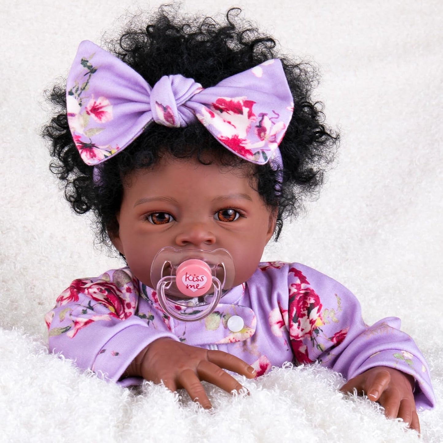 Aori 20-Inch Black Reborn Baby Doll - Lifelike Realistic Girl