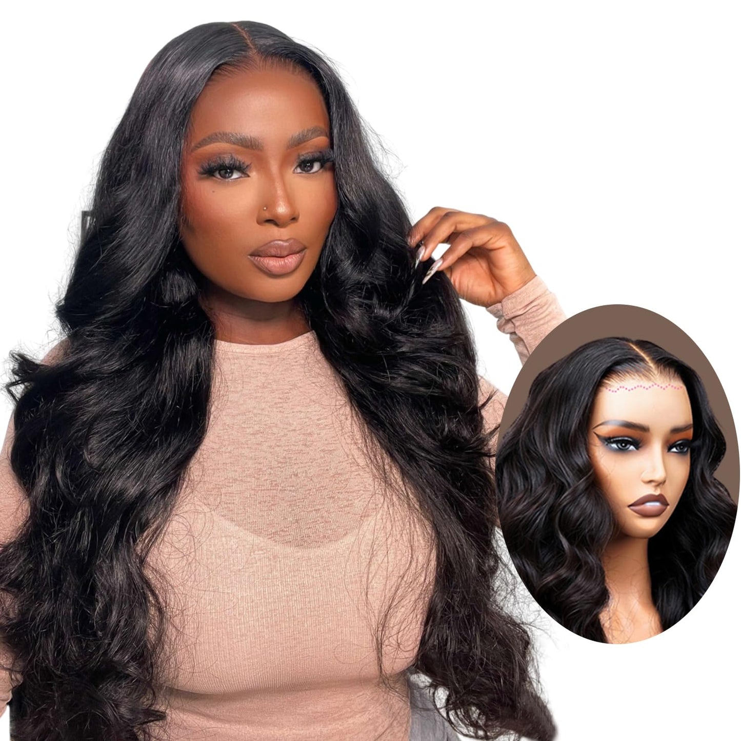 28 Inch Glueless Body Wave Wigs for Black Women - 250% Density