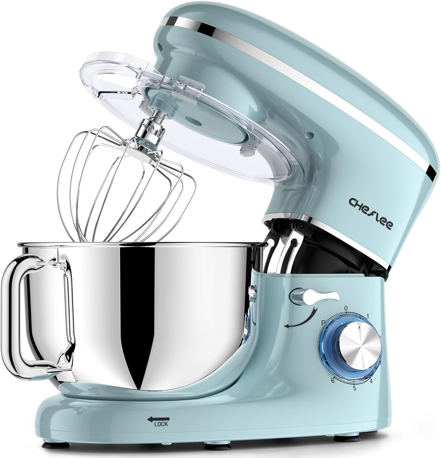 CHeflee 6+P Stand Mixer, 600W Power for Home Cooks