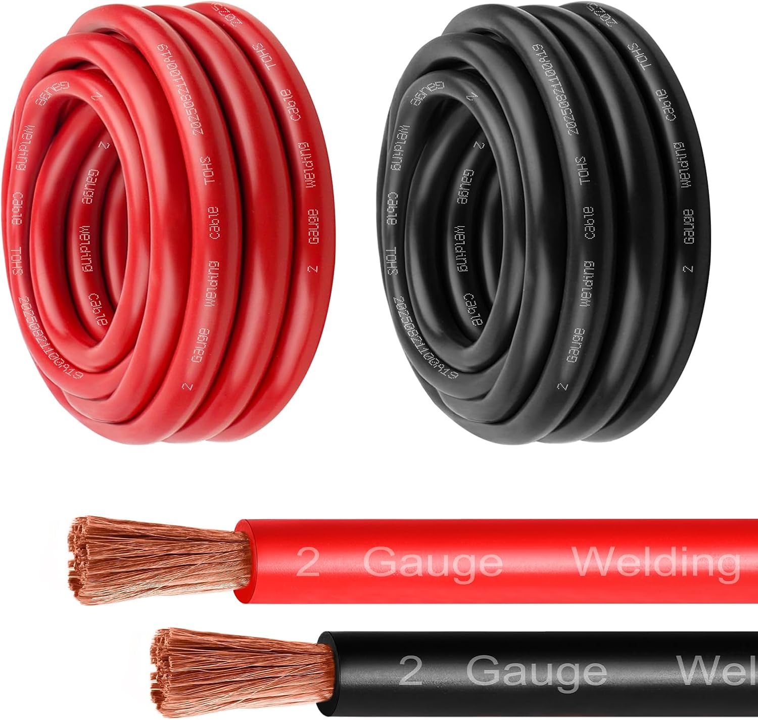 2 Gauge Battery Cable - 5FT Red and Black Welding Wire