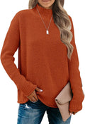Turtleneck Long Sleeve Sweater - Cozy Loose Knit Pullover 12-14