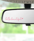 RACOONA Mirror Decals Hello Beautiful Rearview Mirror Stickers - Self