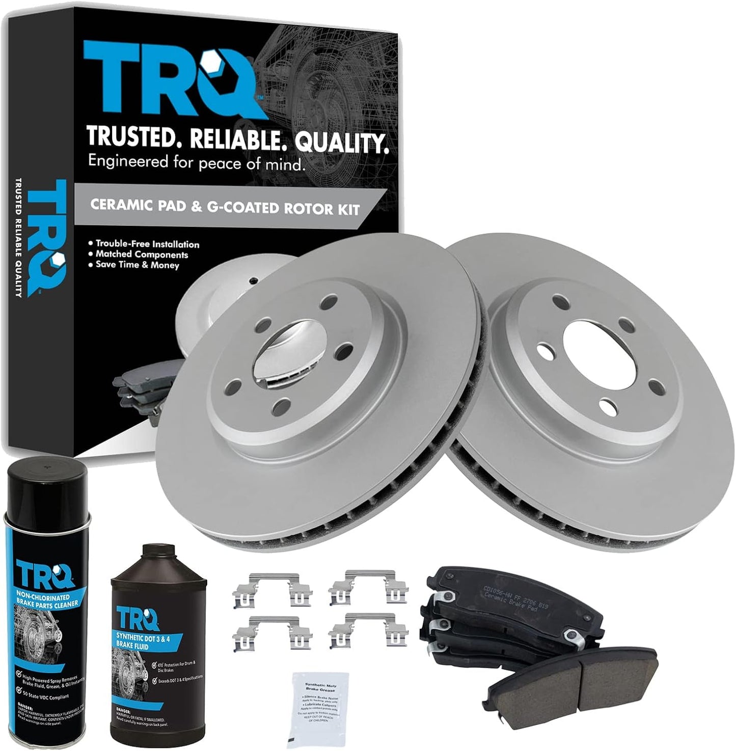 TRQ Front Brake Pad & Rotor Kit for Chrysler 300 and Dodge