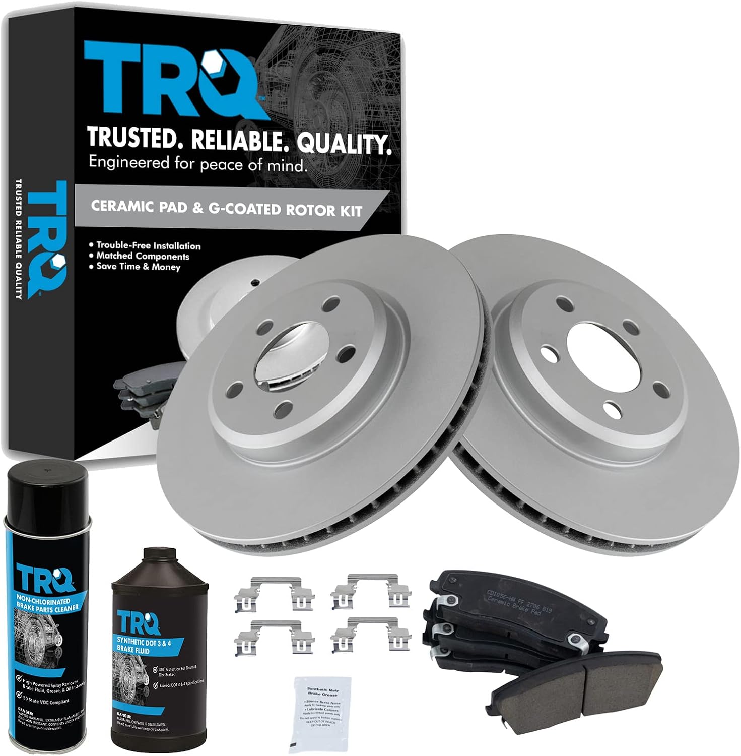TRQ Front Brake Pad & Rotor Kit for Chrysler 300 and Dodge