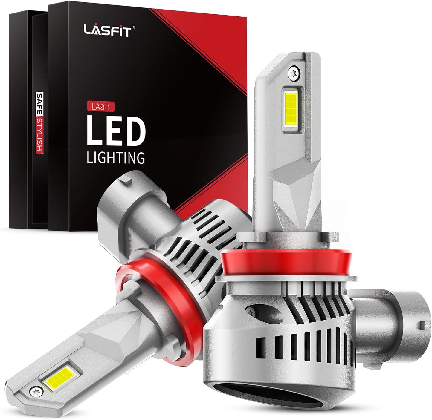 LASFIT H11 LED Bulbs - 10000LM 600% Brightness for Safety