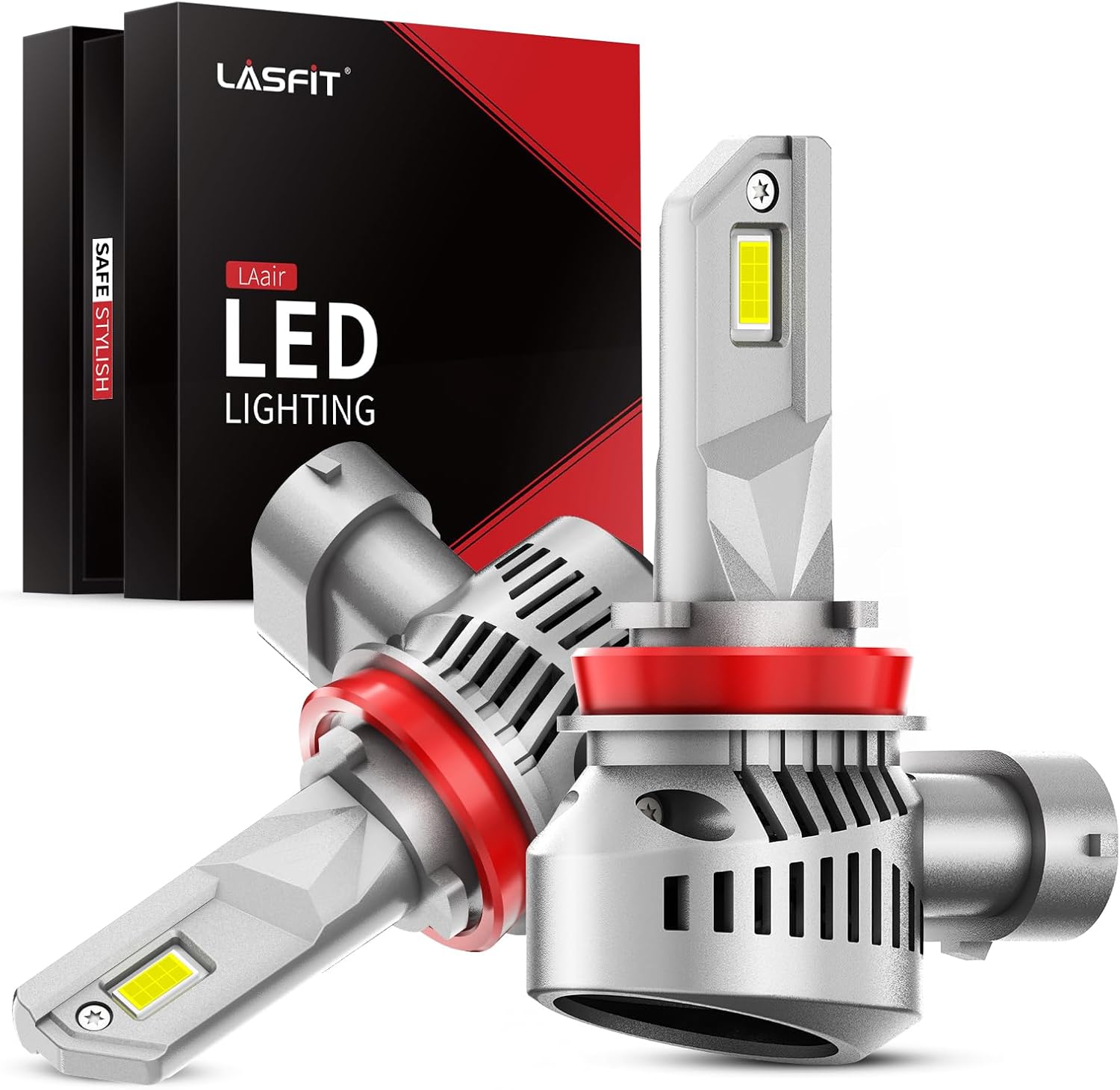 LASFIT H11 LED Bulbs - 10000LM 600% Brightness for Safety