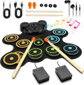 Portable Electronic Drum Pad Set for Kids - Roll-Up 10 Pads