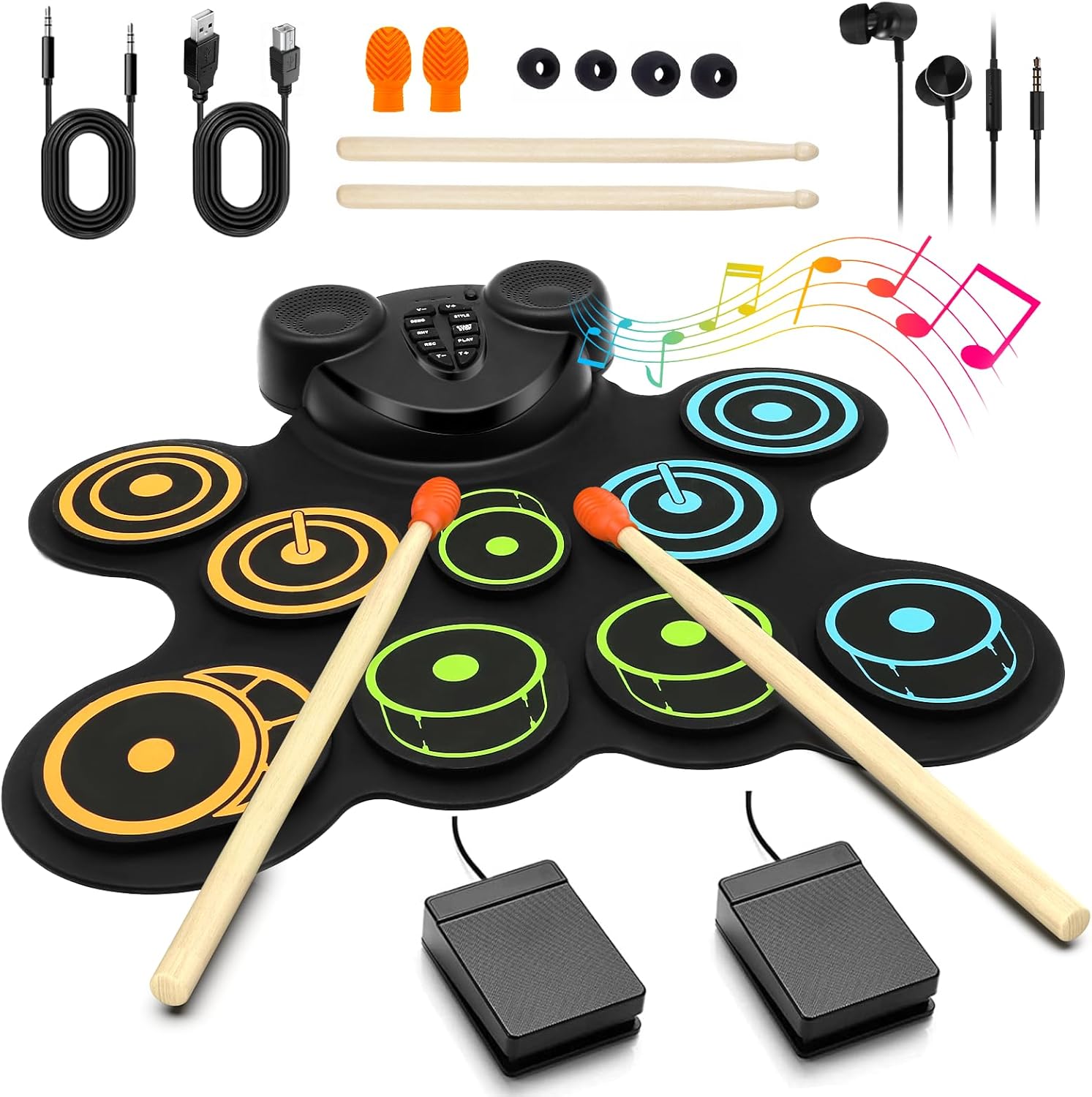 Portable Electronic Drum Pad Set for Kids - Fun Musical Gift