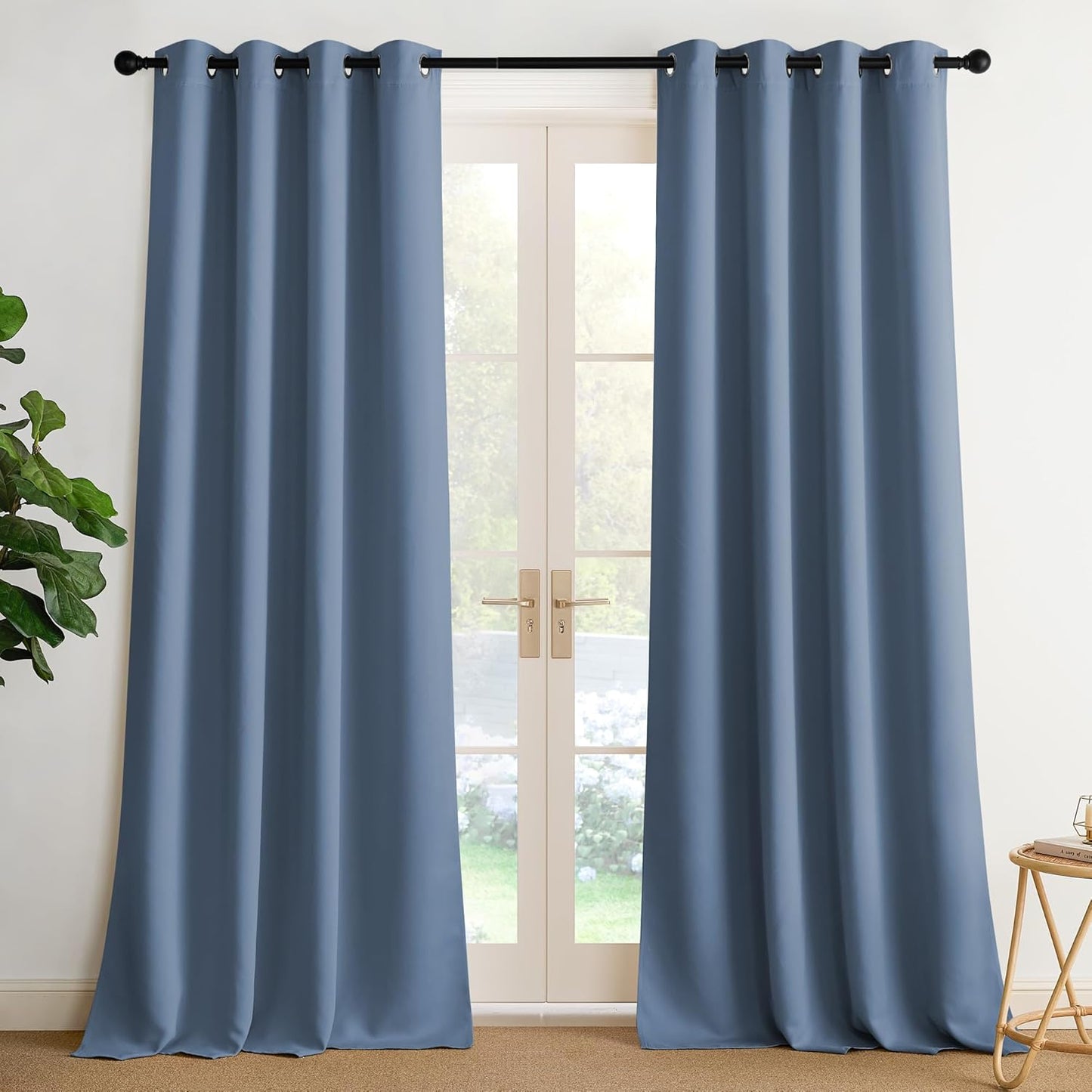 NICETOWN Stone Blue Blackout Curtains for Energy Saving Privacy