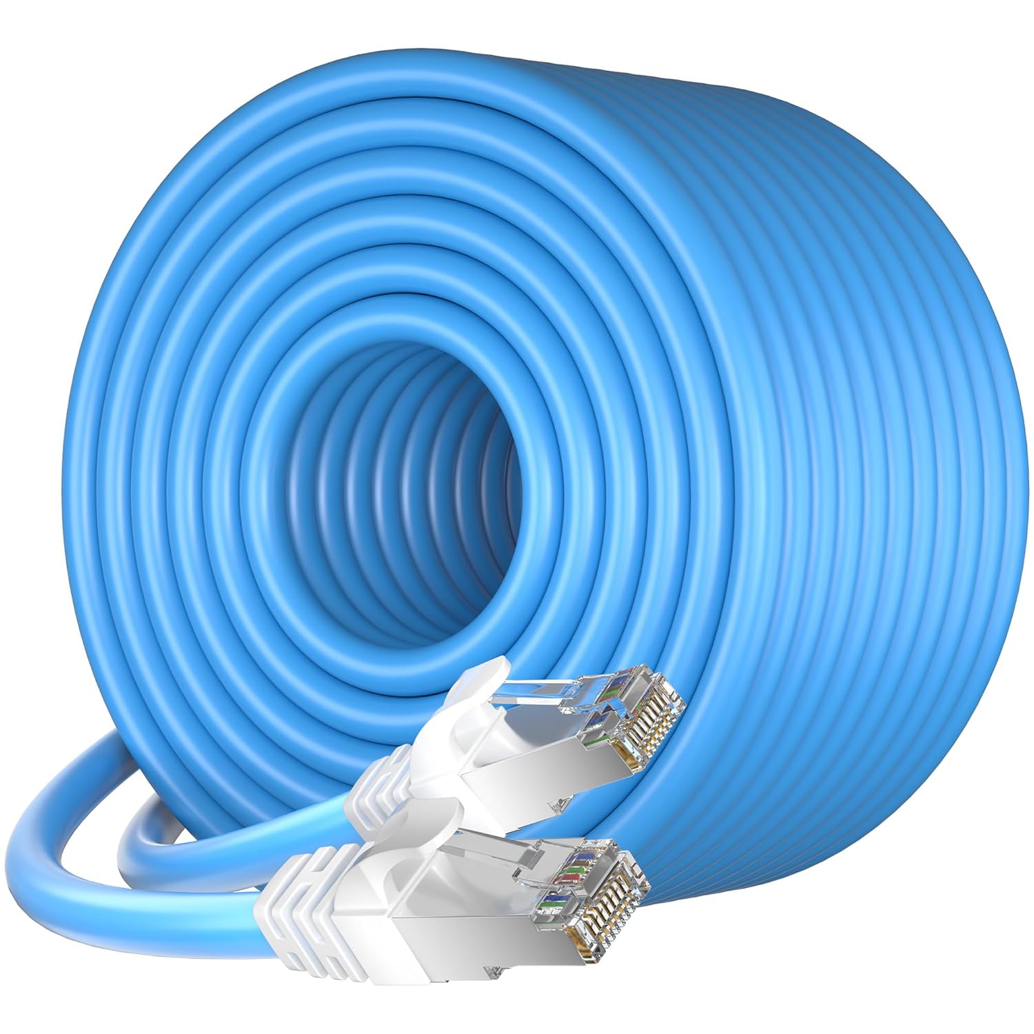 Cat7 Outdoor Ethernet Cable 150ft High-Speed 10Gbps Waterproof