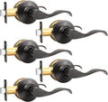 GOBEKOR Oil Rubbed Bronze Passage Door Levers for Modern Homes