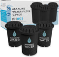 Invigorated Water PH001 Black Alkaline Water Filter 3-Pack