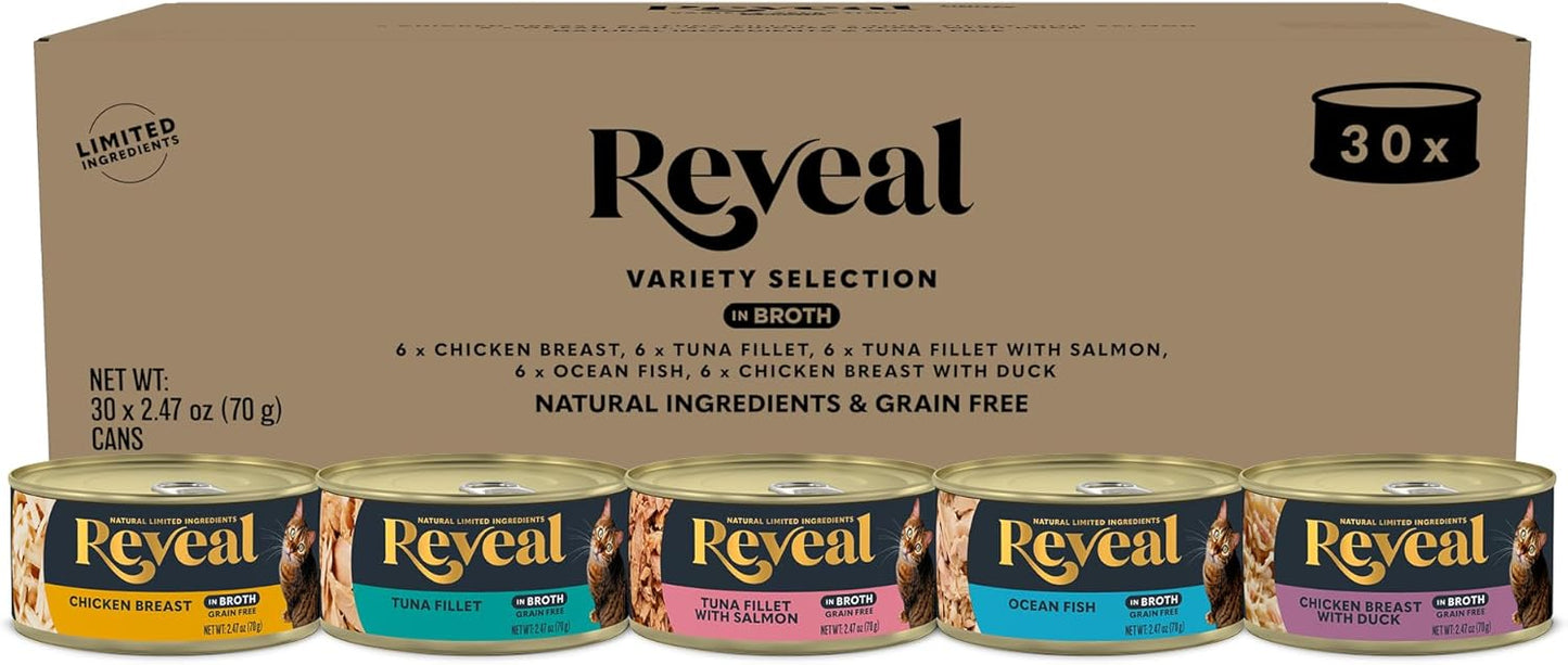 Reveal Natural Wet Cat Food, Grain Free, 30 Count Variety Pack